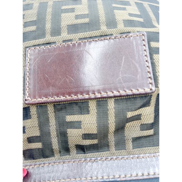 Vintage FENDI  Zucca Flat Bag Brown Canvas Clutch - Picture 6 of 11